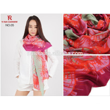 factory design printed wool scarf SWR0007 fashion elegant lady printed pure wool shawls